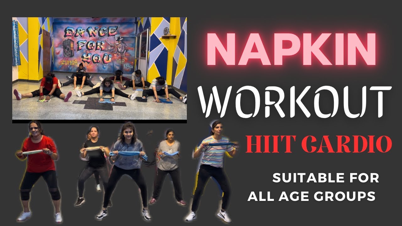 Napkin Workout For Weight Loss🔥 | 14 mins | HIIT Cardio | Full Body | With Music🎶