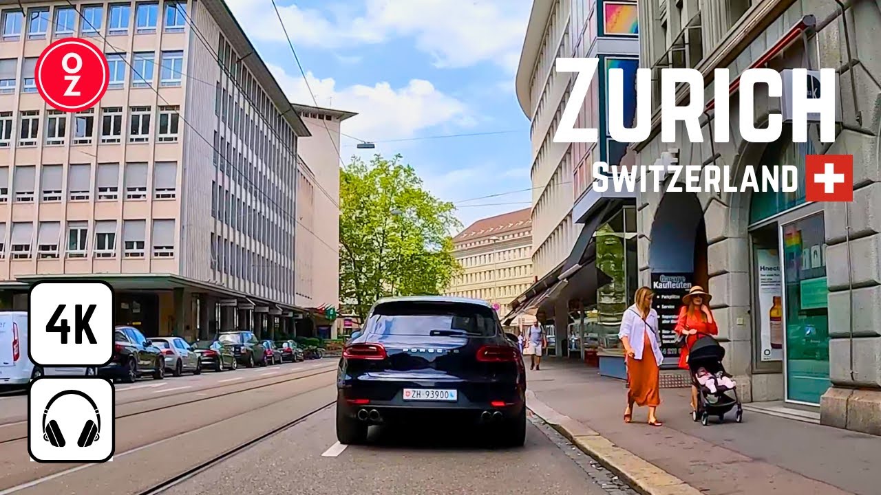 ZURICH - Switzerland 🇨🇭 4K Driving Tour 2023 | City Center | Bahnhofstraße