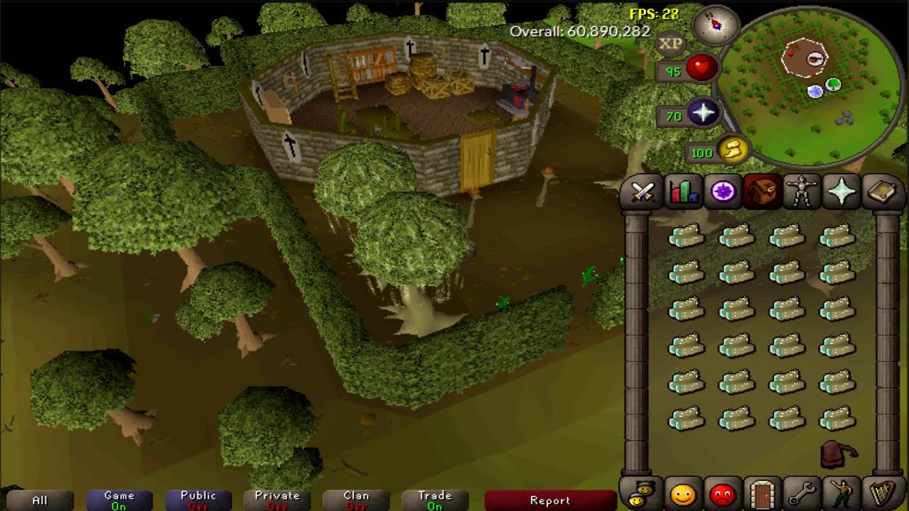[OSRS] - Cutting Magic trees for 1 hour (at 75 woodcutting)