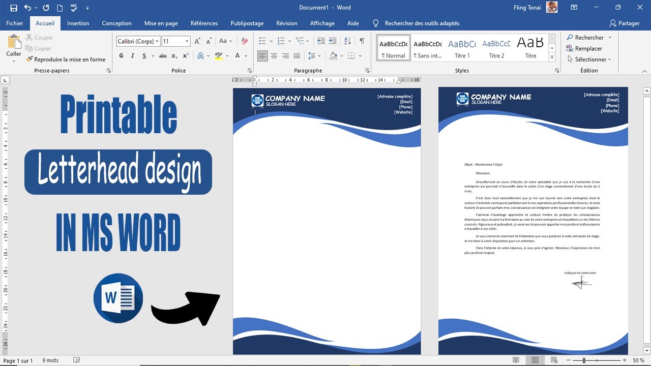 Comment créer un en-tête de lettre avec Ms Word