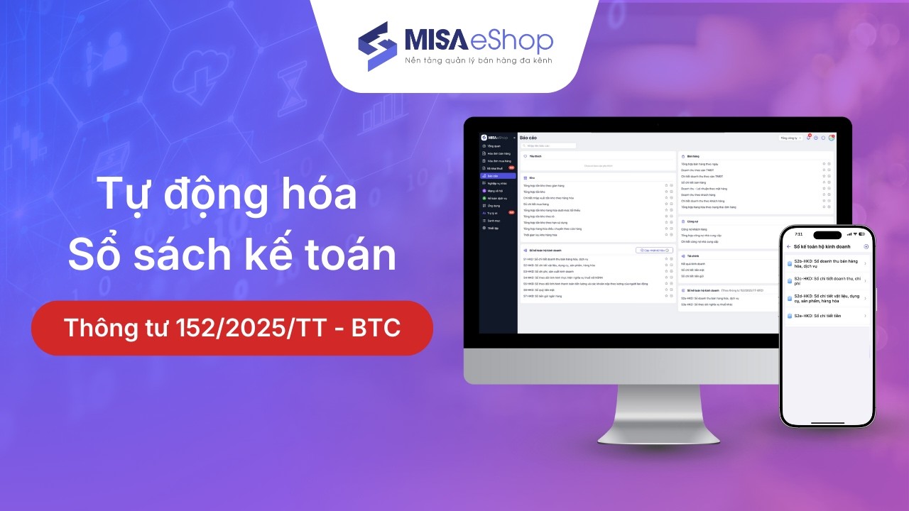 Tự động hóa sổ sách kế toán theo Thông tư 152/2025/TT-BTC cho  Hộ/Cá nhân kinh doanh | MISA ESHOP