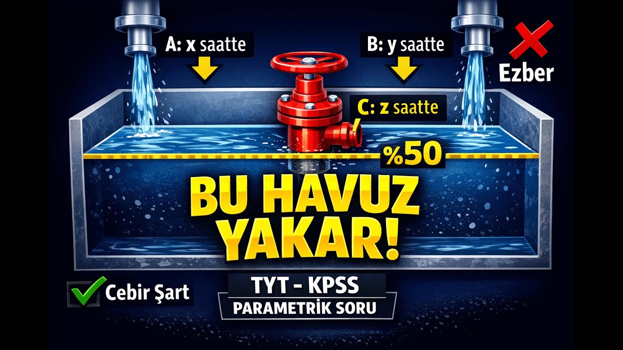 Havuz Problemi Ama Seviye Başka! | TYT - KPSS - AYT Matematik | Parametrik Zor Soru (x–y–z)