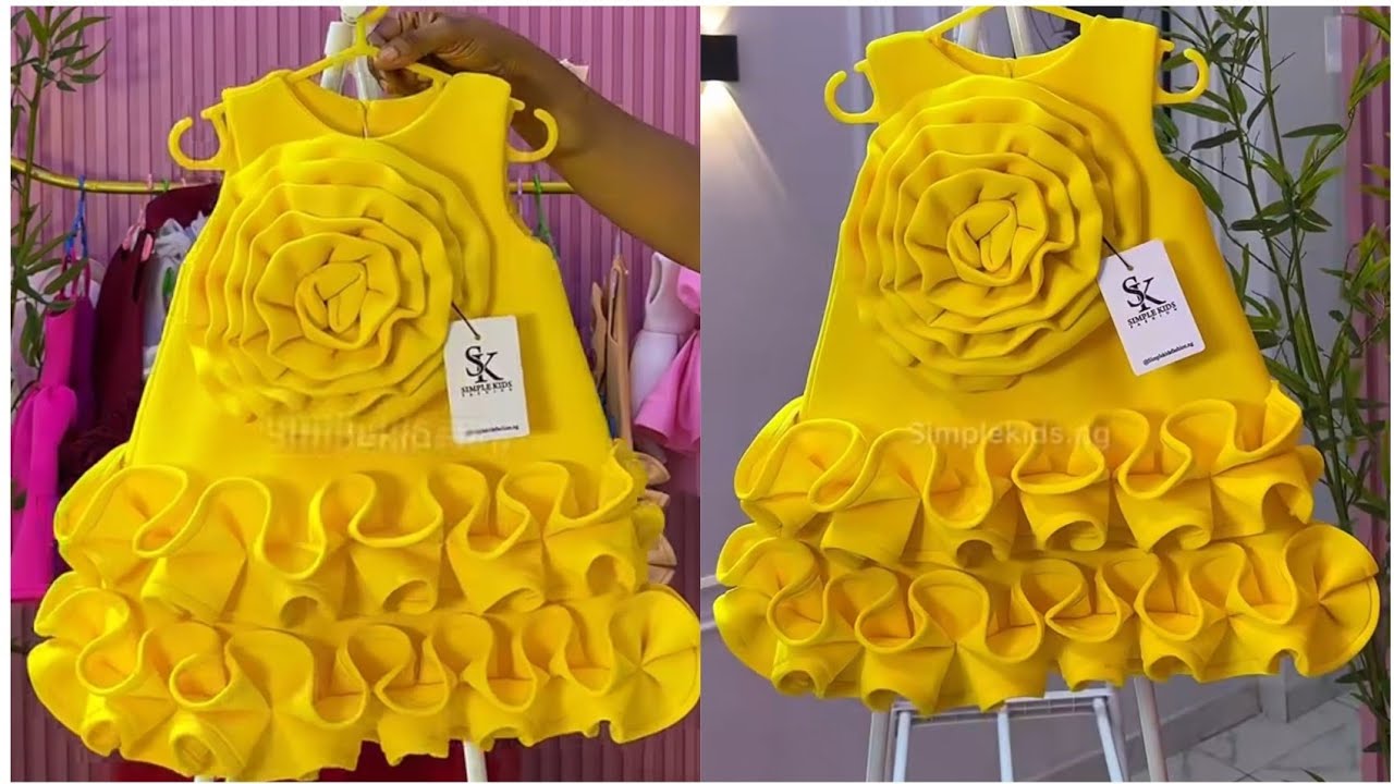 How To Sew a Giant Flower Dress 🌼 | Cute Ruffle Baby Dress Tutorial | Trendy Kids Party Dress DIY