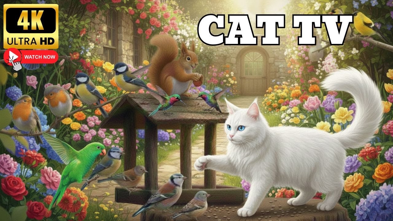 TV for Cats 🐦Cute Birds in a Magical Forest: The Perfect TV for Happy Cats | 4K UHD