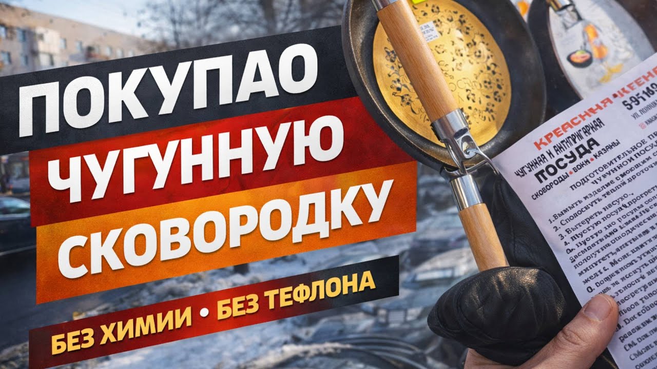 Калининград: покупаю чугунную сковородку на рынке | -2° и зимняя прогулка