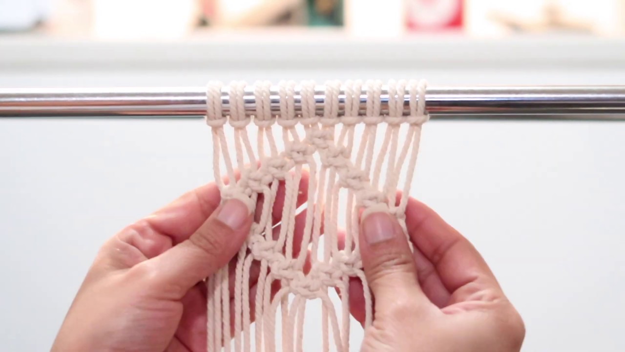 Macrame Diamond using square knots | Easy macrame pattern for beginners