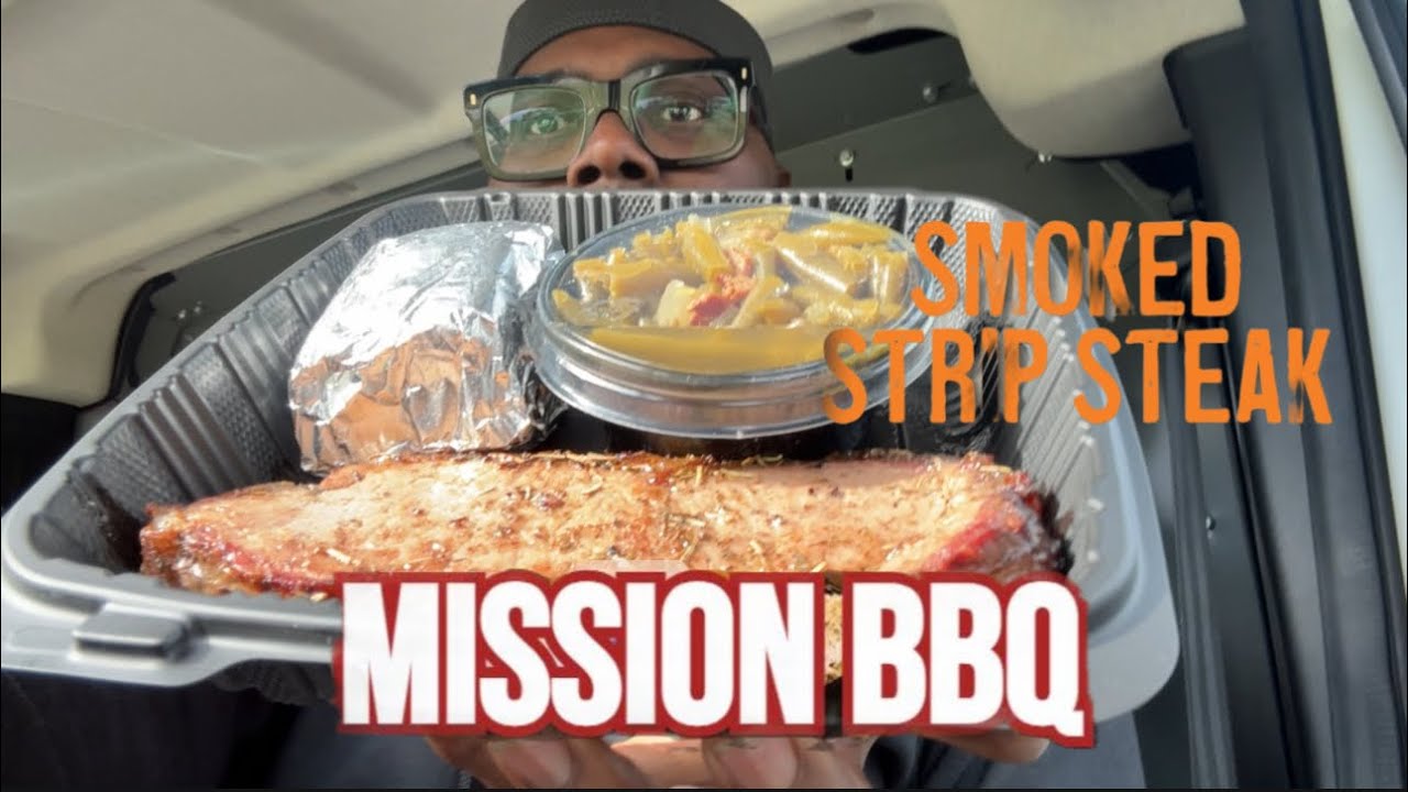 Mission BBQ's new Smoked Strip Steak food review!!!!