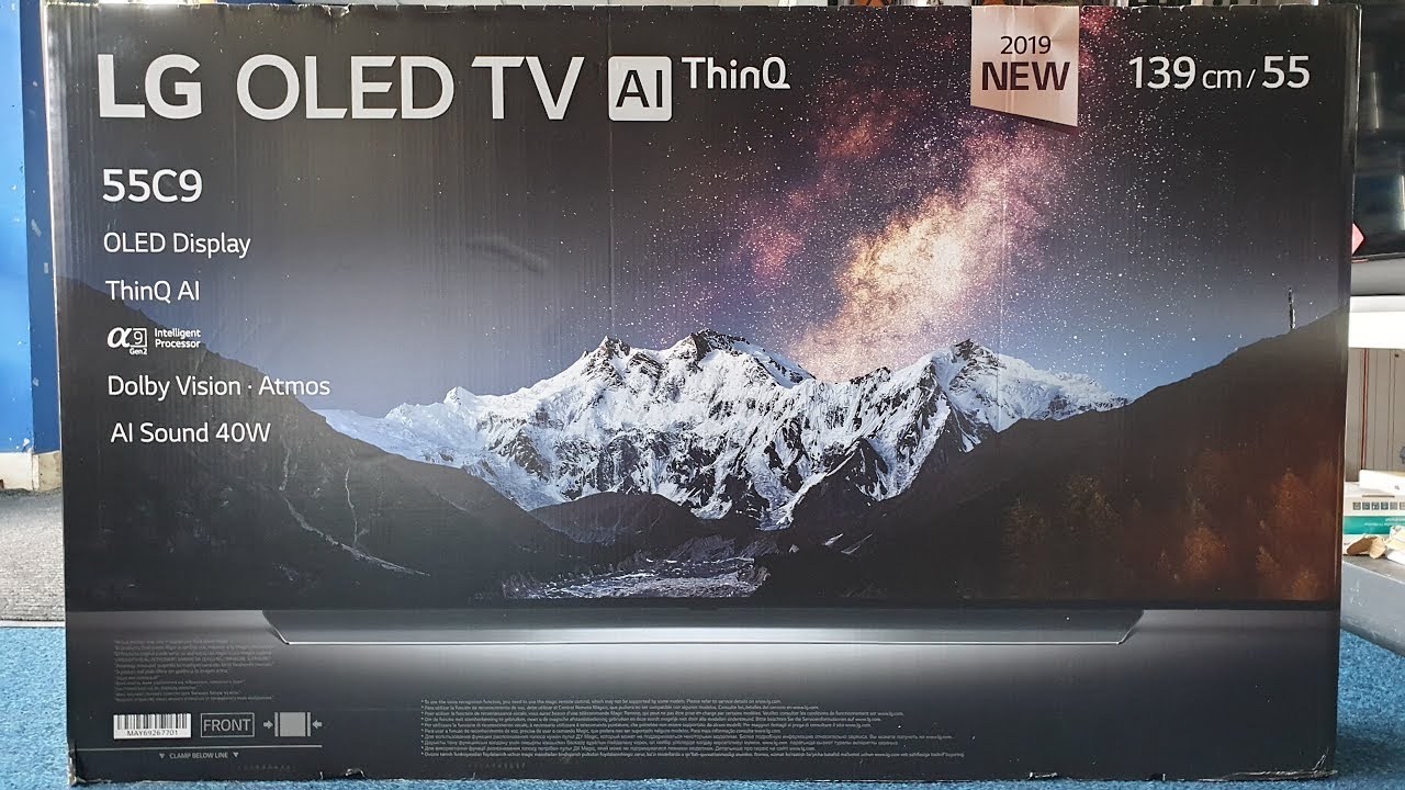 LG 2019 OLEDC9 4K HDR Unboxing and Setup with Retail DEMO and Test 55 OLED C9