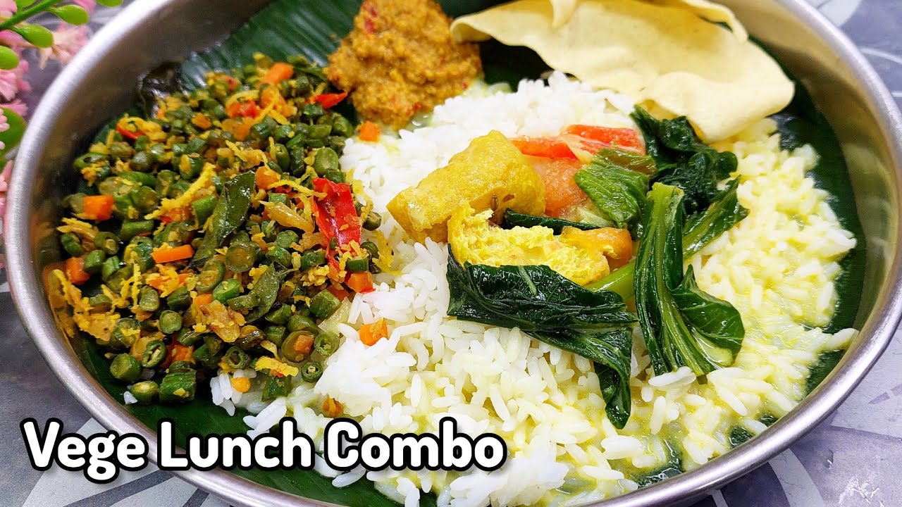 Vegetarian Lunch Combo| Tofu & Sayur Sawi Sothi| Long Beans stir fry #veg