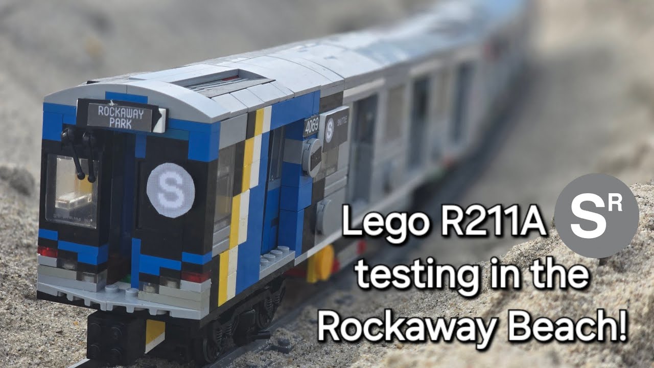 Short Lego MTA Subway Action! Lego R211A Rockaway Shuttle Testing in Rockaway Beach! (Beach 98th St)