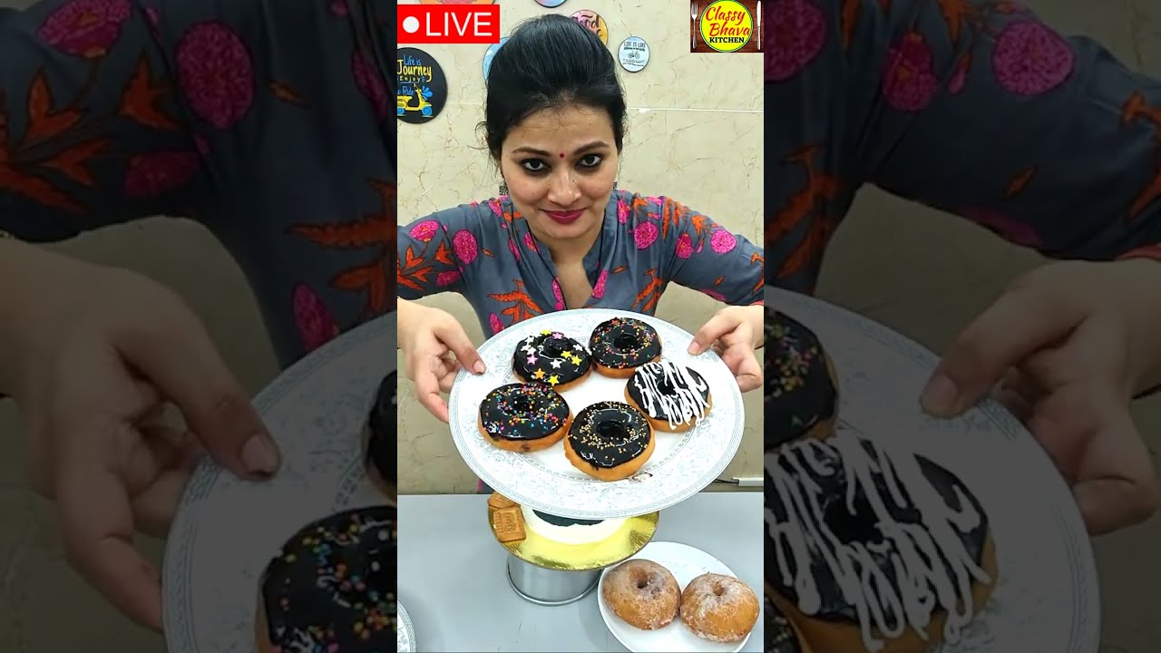 LIVE🔴में NO MAIDA,गेहूं के आटे से बिना Butter बने मेरे DONUTS🍩& Filling Donuts🍫100 Order रोज़ आते है