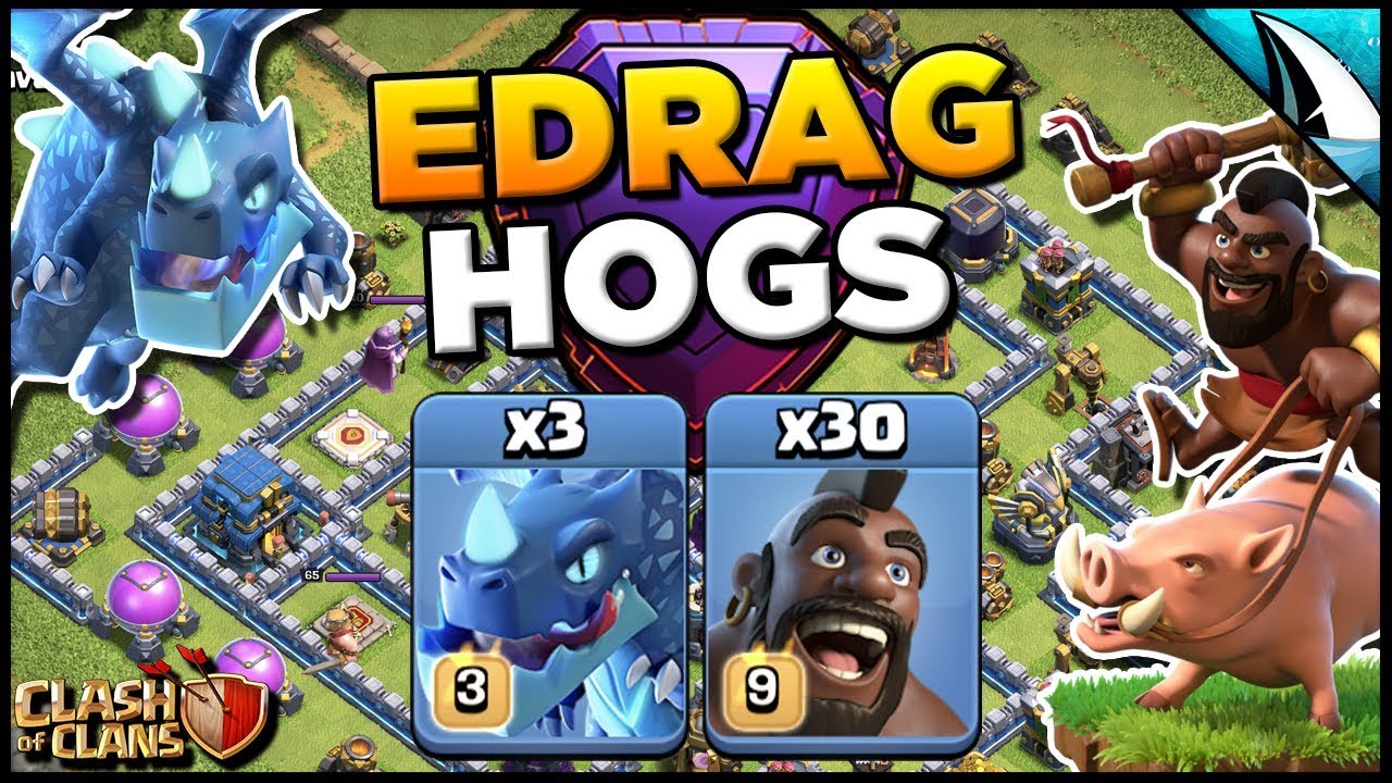 Air & Ground Together In ONE HIT! EDrag Hogs is very strong - YoloTrone Hogs | Clash of Clans