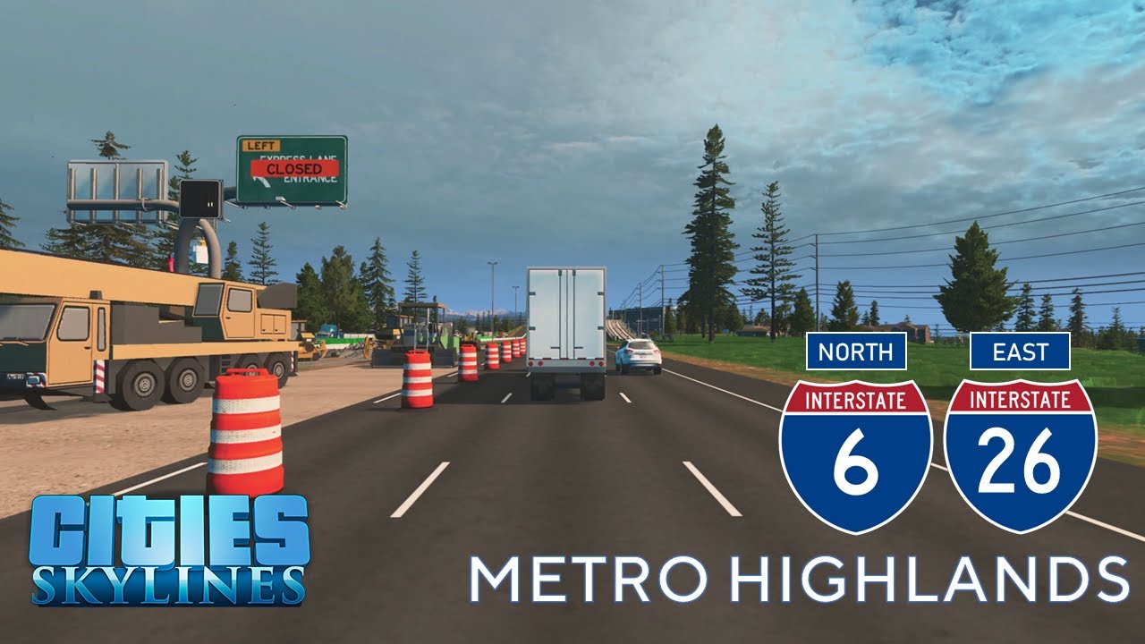 Cities: Skylines - First Person Drive - I-26 Express Phase I