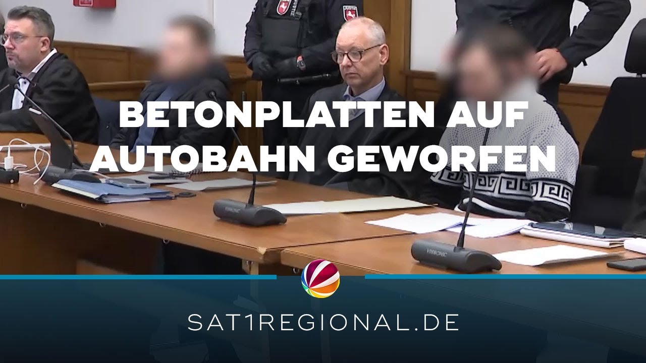 Betonplatten auf Autobahn geworfen: Zwei Männer in Lüneburg vor Gericht