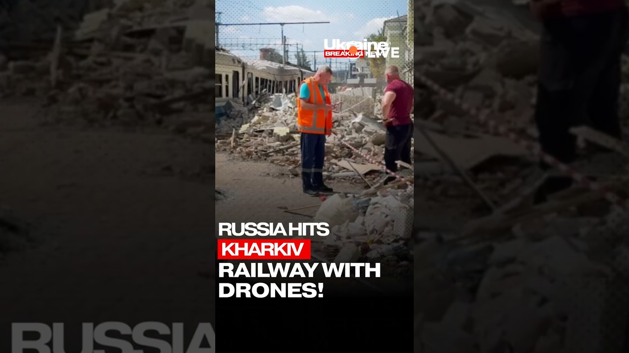 😱😱😱Russia attacks Kharkiv railway hub with Shahed drones