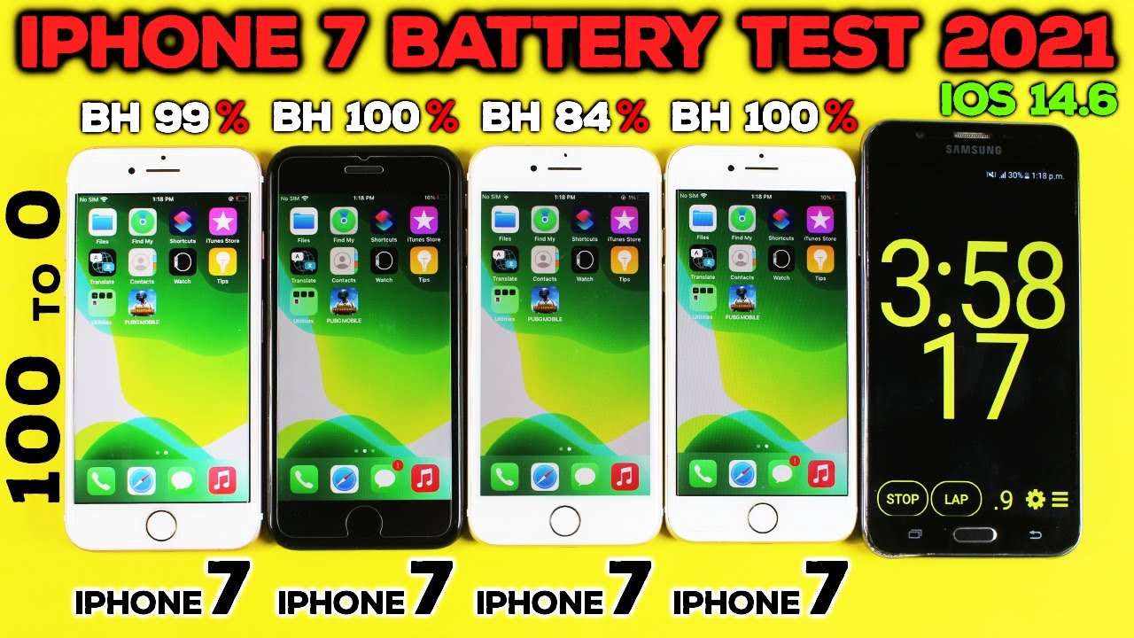 iPhone 7 Battery Life Drain Test in 2021 After IOS 14.6 | Battery Test After Battery Replacement😱