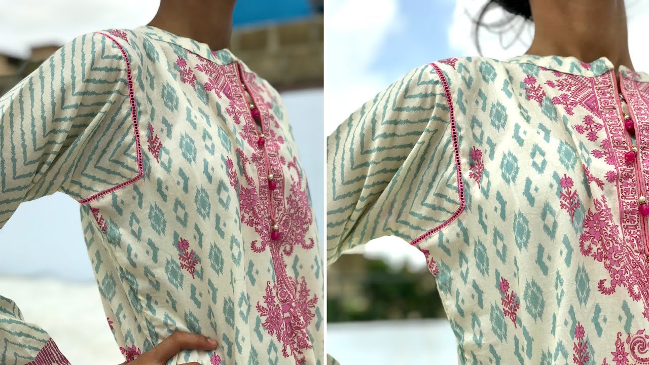 Square Sleeve Cutting & Stitching | Square Armhole Center Joint Lace Ke Sath Lagana Seekhen