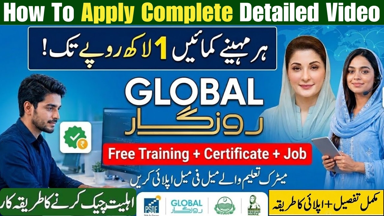 CM Punjab Global Rozgar Program 2026 | PSDF Global Rozgar Program Online Apply | PSDF Free Training