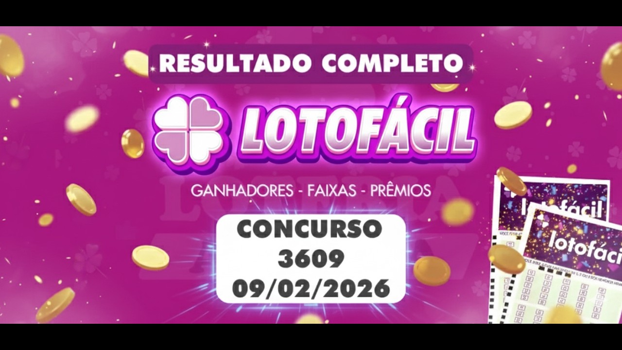 Lotofácil hoje: resultado do concurso 3609 e números sorteados