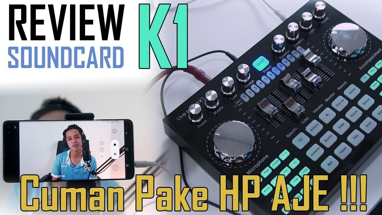 Review Soundcard K1 + Mic S200 Black Cannon, Cuman Pake HP doang !!! Suara Profesional !!!