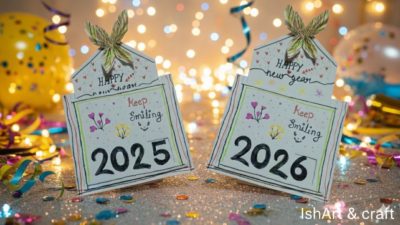 💌 Handmade New Year Card for Friends & Family IshArt & Craft 