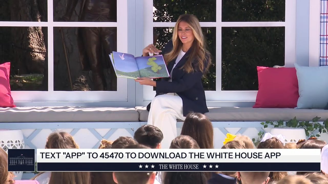 First Lady Melania Trump Reads to Children at the 2026 White House Easter Egg Roll