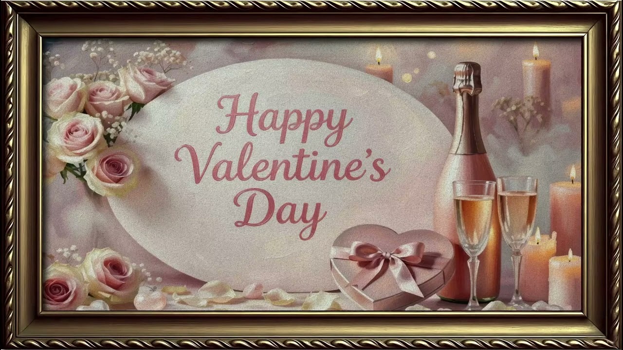 Valentine's Day | Gold Frame TV Art | 2 Hours Gallery | Home Decor 4K | Screensaver