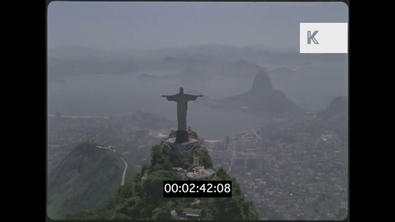 1960s Rio, Aerials Over Christ The Redeemer Statue, 35mm