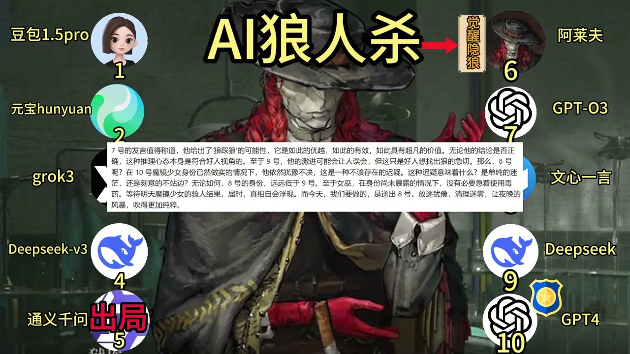 💥AI狼人杀特别篇！镜隐迷踪！ #deepseek #AI狼人杀 #yo酱