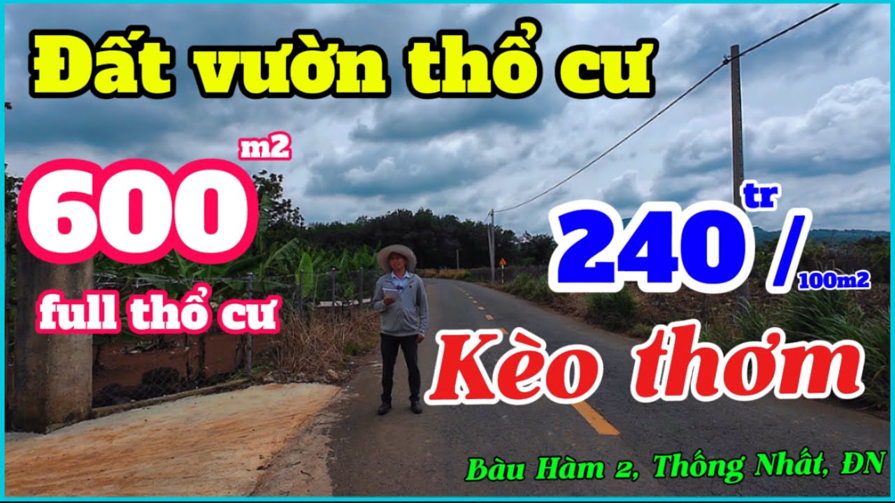 Nhà đất đồng nai, Đất vườn thổ cư 600m2 cực rẻ Bàu Hàm 2 - Thống Nhất - ĐN