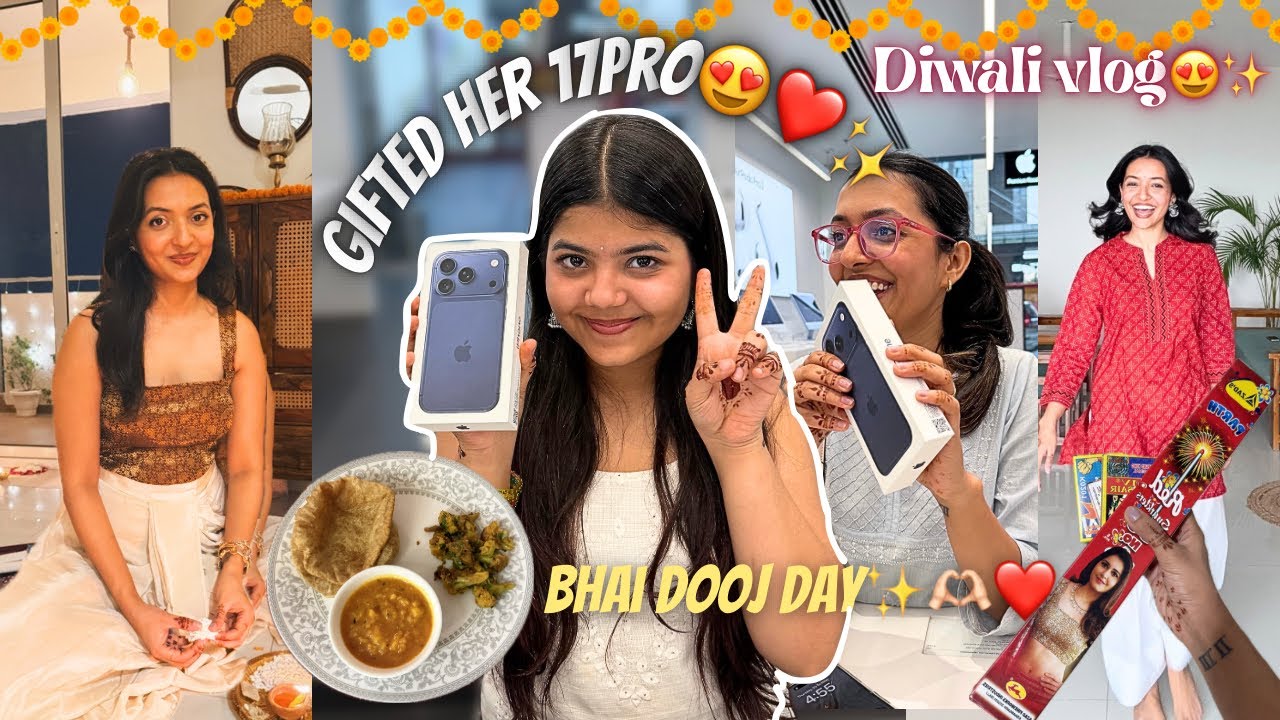 Gifted her Iphone 17 Pro on Bhai Dooj😍✨🥹Diwali Vlog❤️✨🌻||Yashasvi Rajpoot|| 