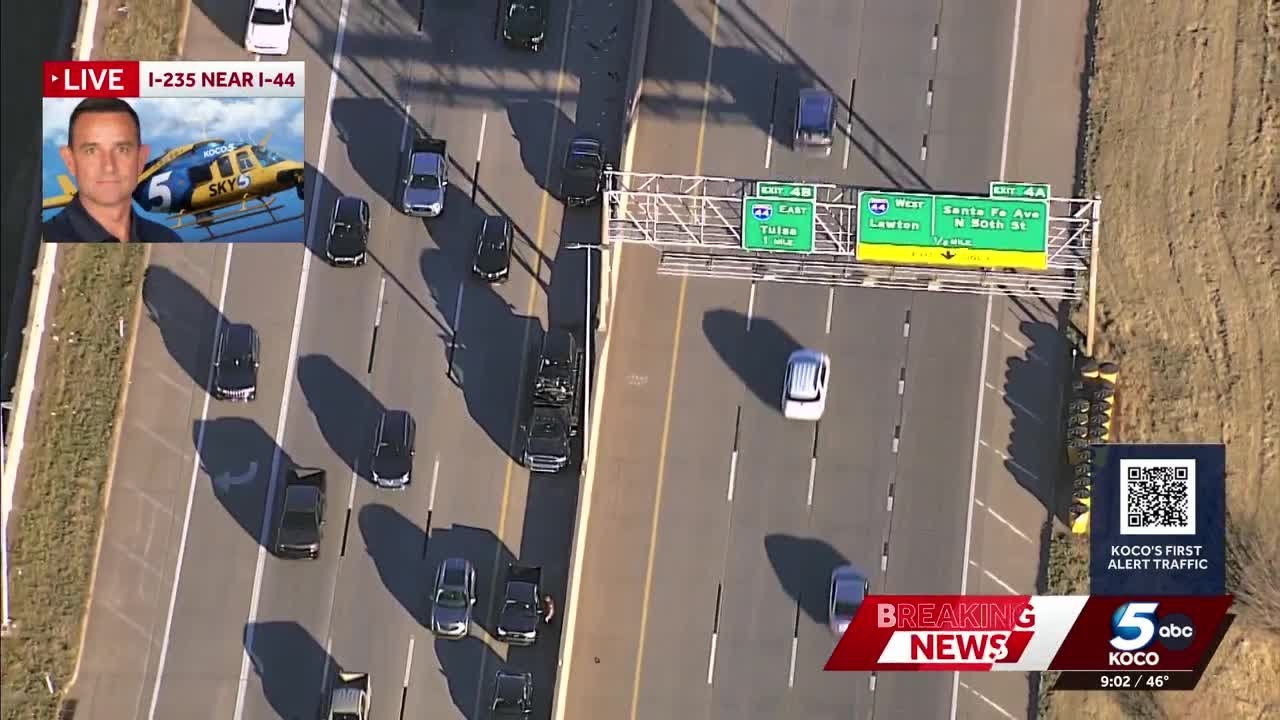 Crash causes significant traffic backup on southbound I-235 in northeast OKC