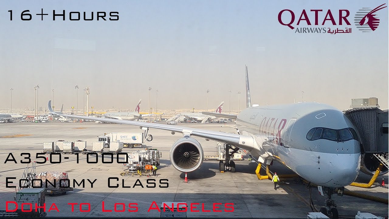 16+Hours in Economy! Qatar Airways|A350-1000|Doha to Los Angeles