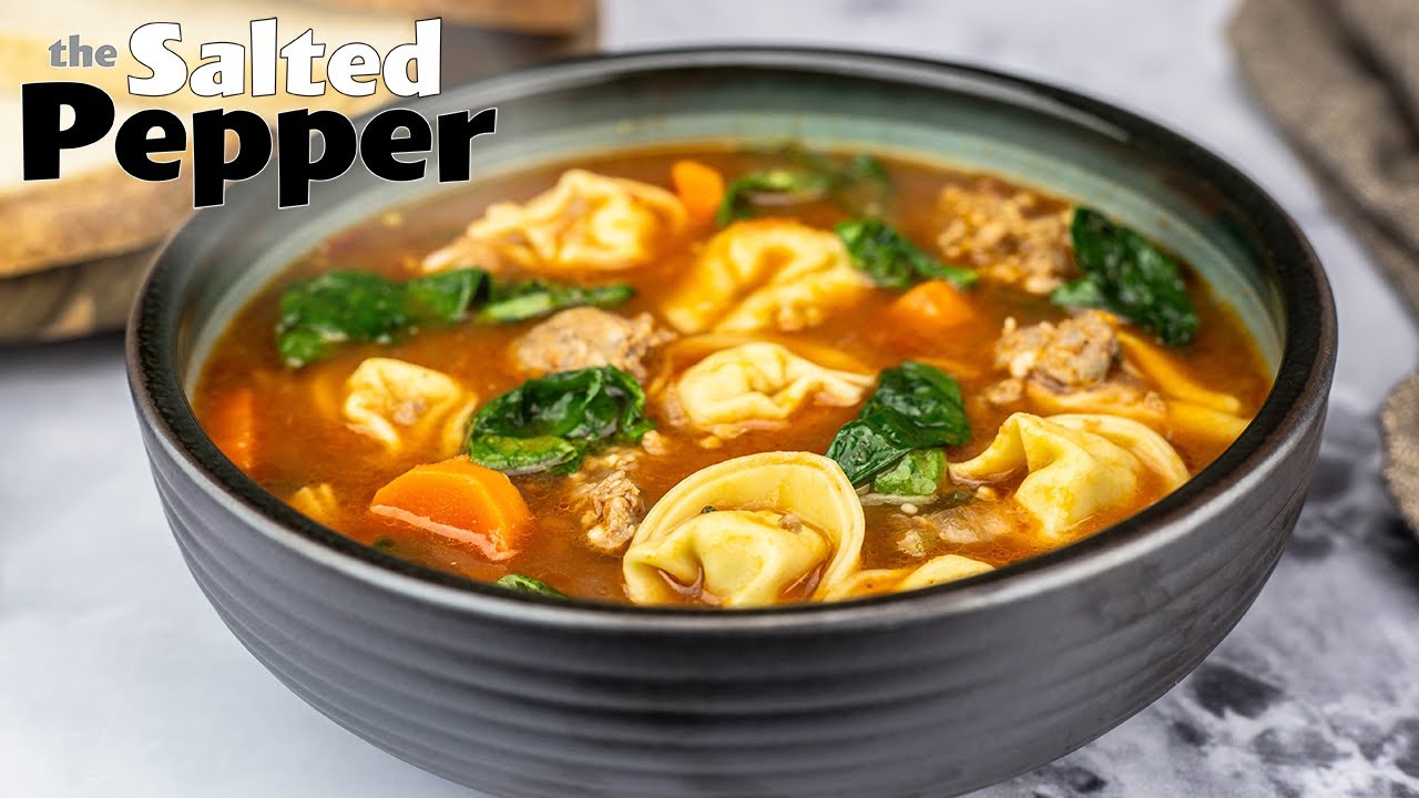 Sausage and Spinach Tortellini Soup (Pressure Cooker Recipe)