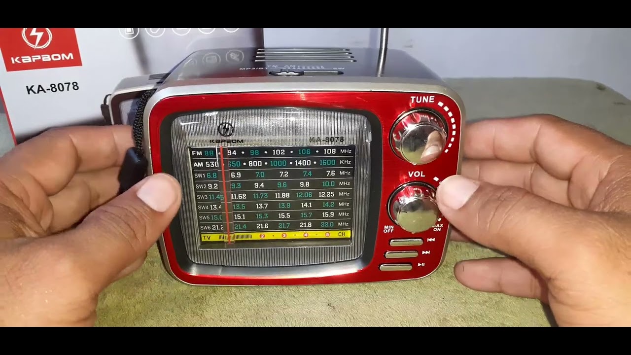 r&aacute;dio da KaPBOM modelo KA-8078 com Bluetooth FM AM e recarreg&aacute;vel