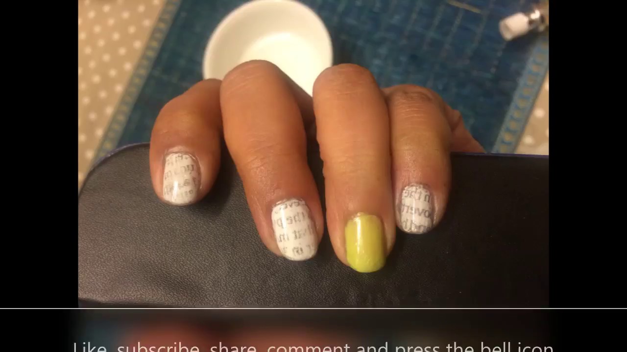 newspaper print nail art|easiest|