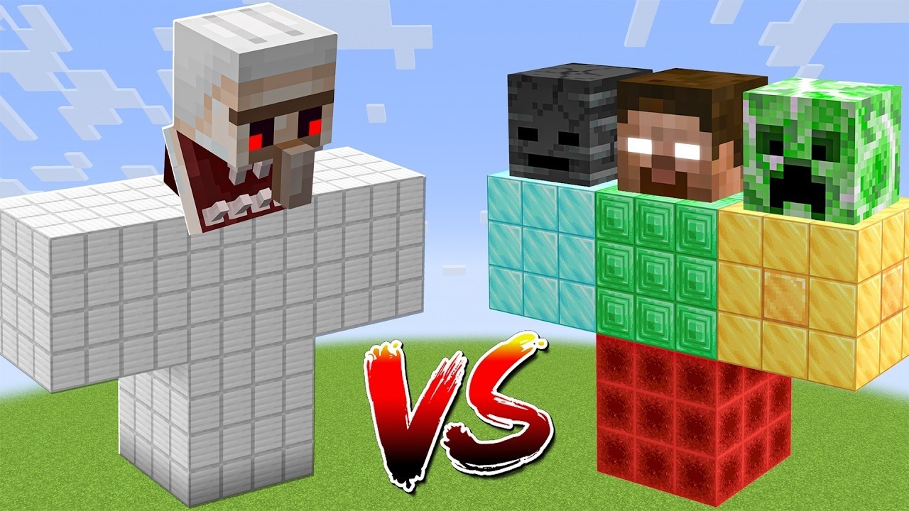 MIMICER IRON GOLEM vs All Minecraft Bosses - Minecraft Mob Battle