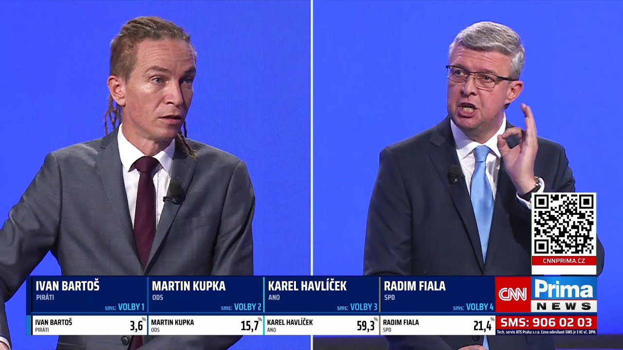 &bdquo;Kam si sypali kokain?&ldquo; Drsn&aacute; h&aacute;dka Havl&iacute;čka s Barto&scaron;em v předvolebn&iacute; superdebatě na CNN Prima NEWS