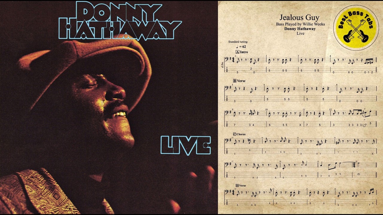 Jealous Guy // Donny Hathaway (live) // Bass Cover With TABs
