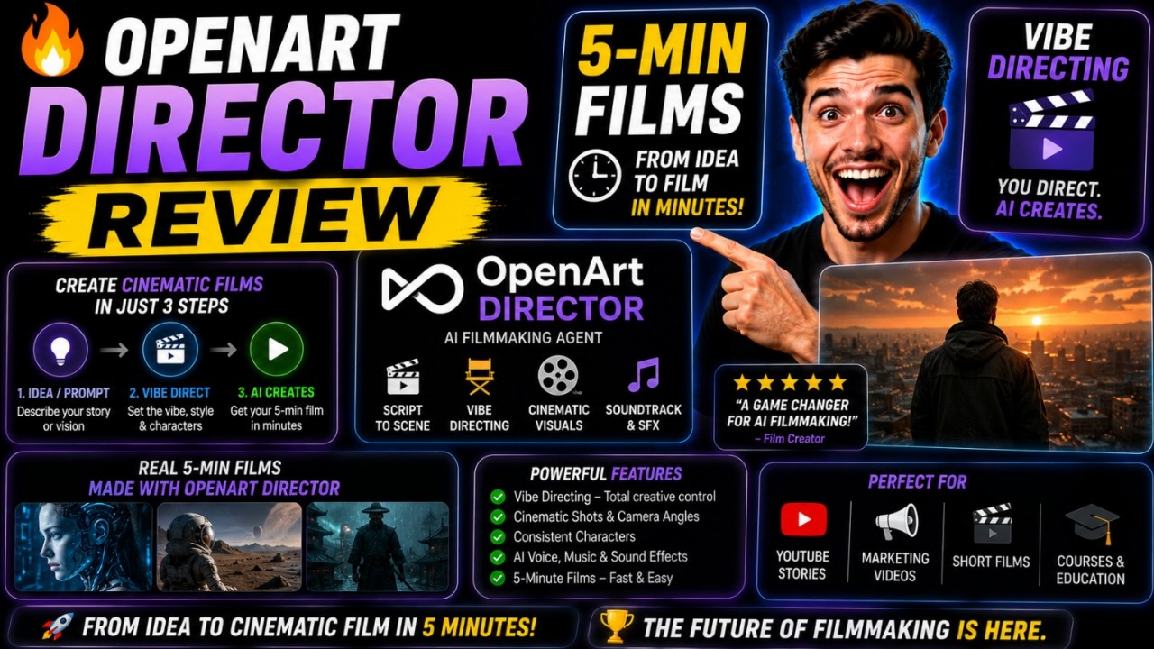 🔥 OpenArt Director Review: 5-Min Films [Vibe Directing] | OpenArt Director - Best New AI Tools
