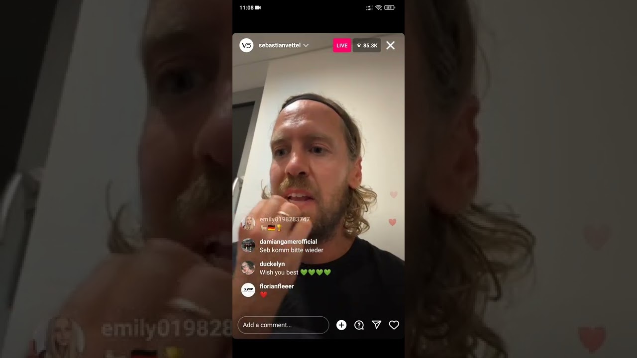 Sebastain Vettel Goes live on Instagram After His Final Abu Dhabi GP 2022 #sebastianvette #instagram