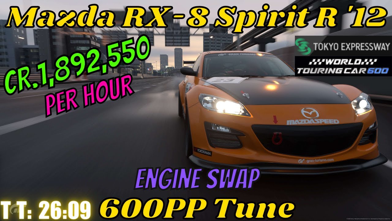 GT7|Engine Swap|Mazda RX-8 Spirit R '12|Tokyo 600pp|No Pit Stops|1.35