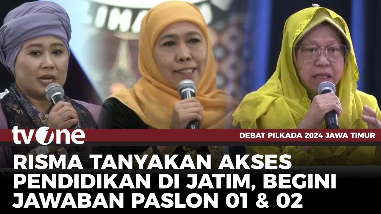 Risma Bertanya ke Paslon 01 & 02 Soal Solusi Anak Putus Sekolah di Jatim | Debat Pilgub Jatim tvOne