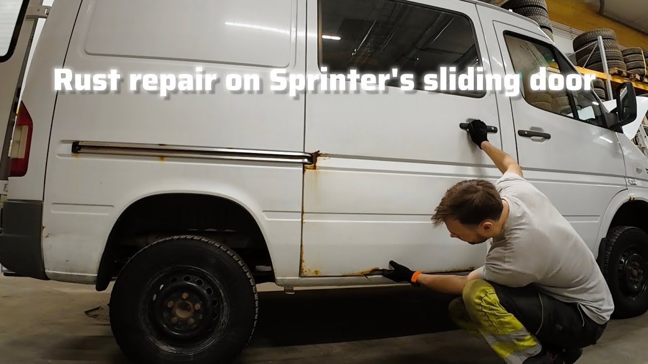 Rust repair on Mercedes Sprinter's sliding door