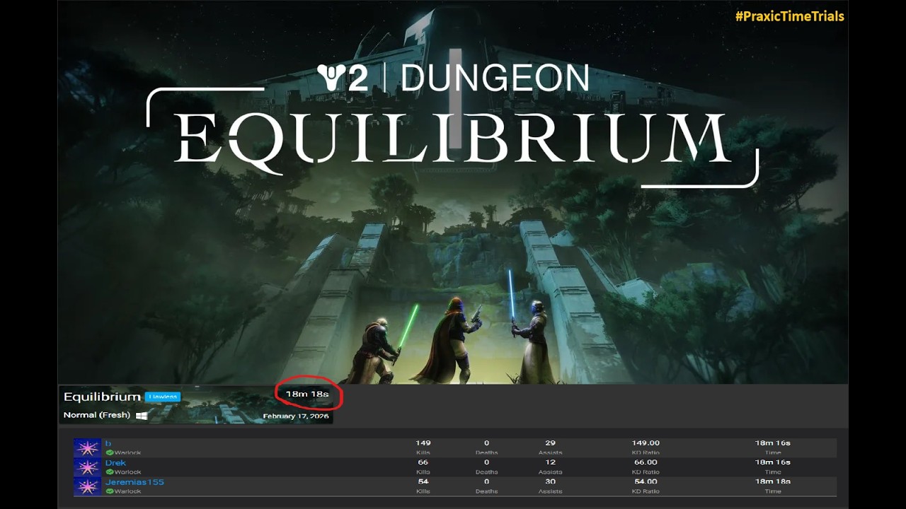 Destiny 2 Challenge Equilibrium Dungeon #PraxicTimeTrials (Time 17:49)