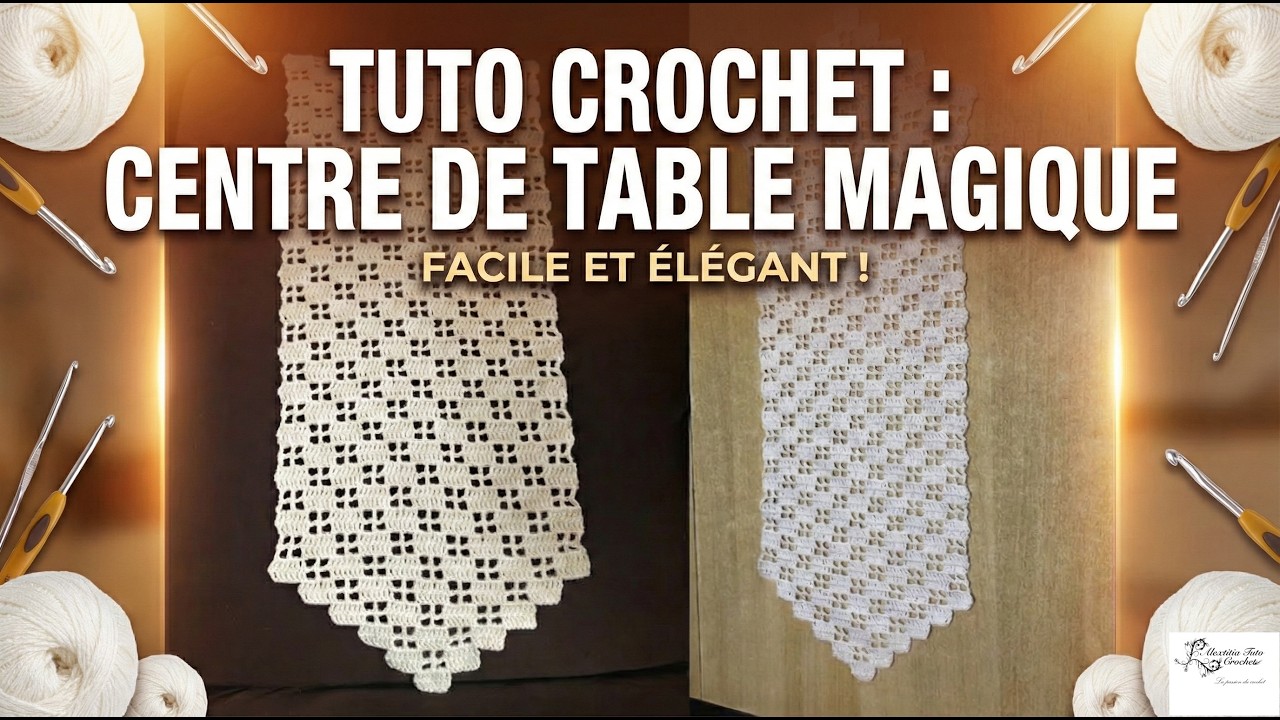 Tuto motif rideaux, centre de table au crochet