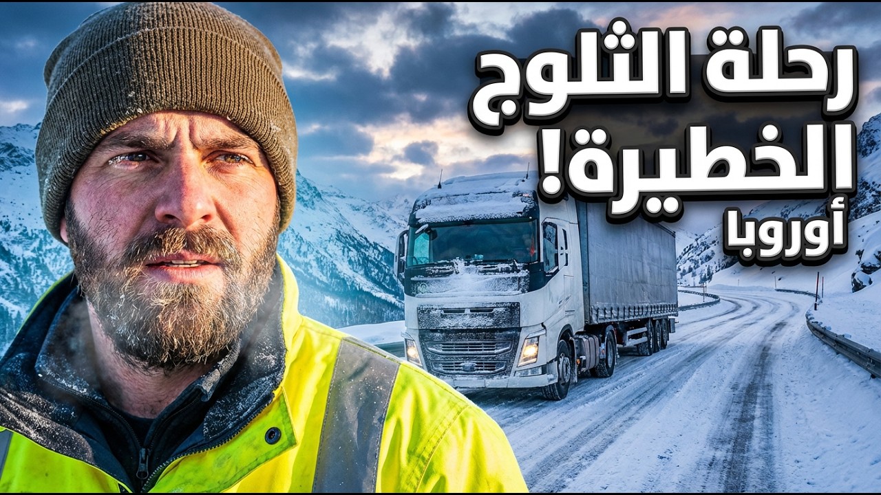 Truck Driver in the Snowy Roads of Europe❄️🚛|سائق شاحنة وسط الثلوج في أوروبا ❄️🚛