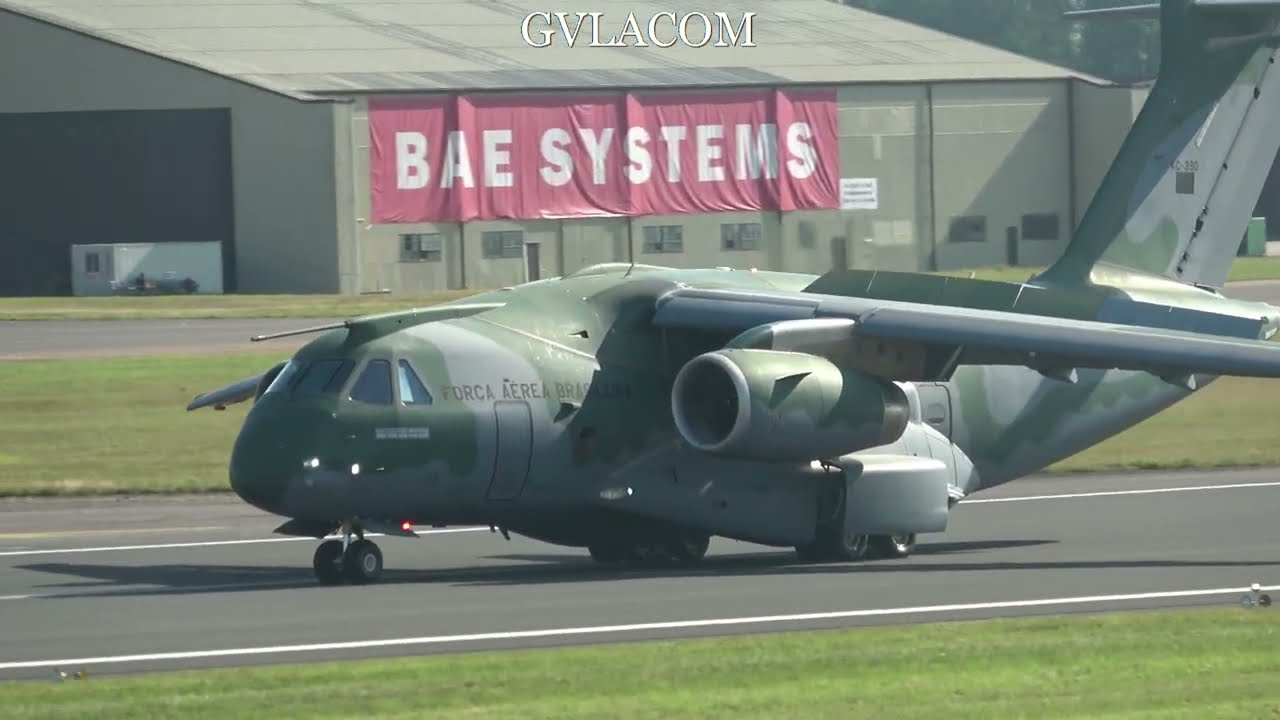 Brazilian Air Force Embraer KC-390 arrival at RIAT 2024