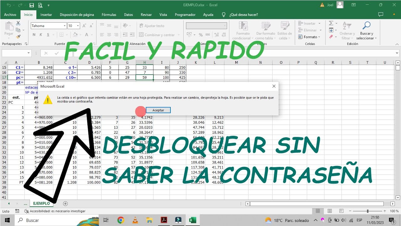 EXCEL - COMO DESPROTEGER HOJA SI SABER LA CONTRASE&Ntilde;A, DESBLOQUEAR HOJA SI NO SE LA CLAVE