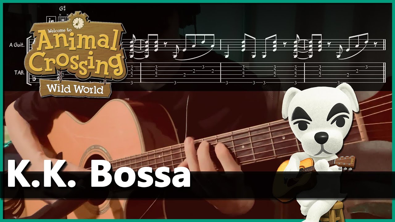 K. K. Bossa (Animal Crossing) Acoustic Guitar Cover & TAB By Larry J. 동물의숲 OST